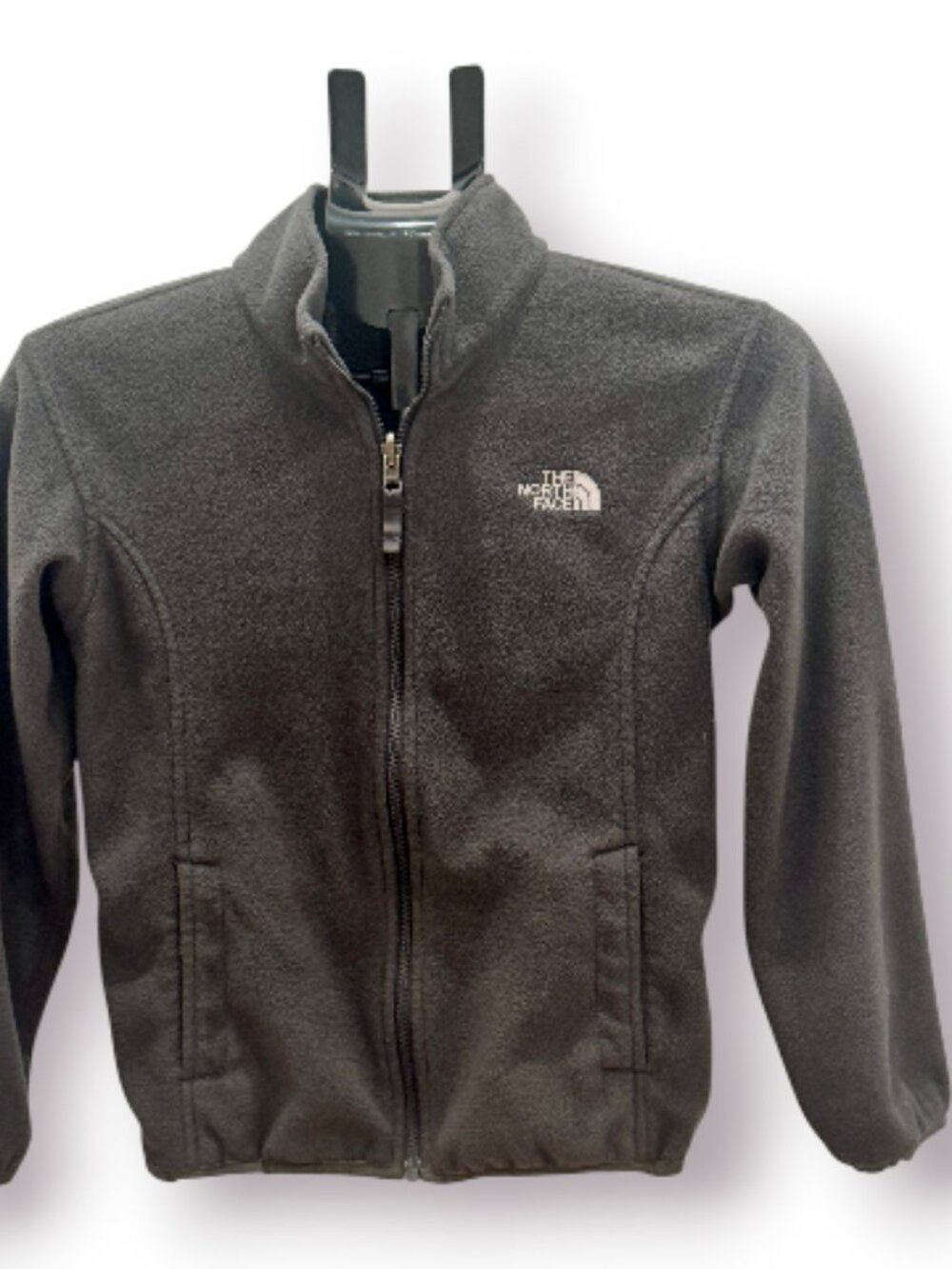The North Face Boys TKA Glacier Full Zip Fleece Jacket Charcoal Black M 10-12